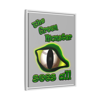 green monster - framed canvas art (light grey)