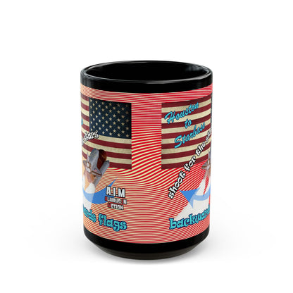 shoot for the stars - Black Mug (yellow-orange wave)