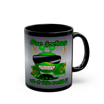 disc jockey - Black Mug (brushed nickel)