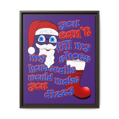 santa's shoes - framed canvas art (purple)
