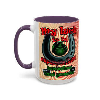 my luck - Accent Mug (yellow-orange wave)