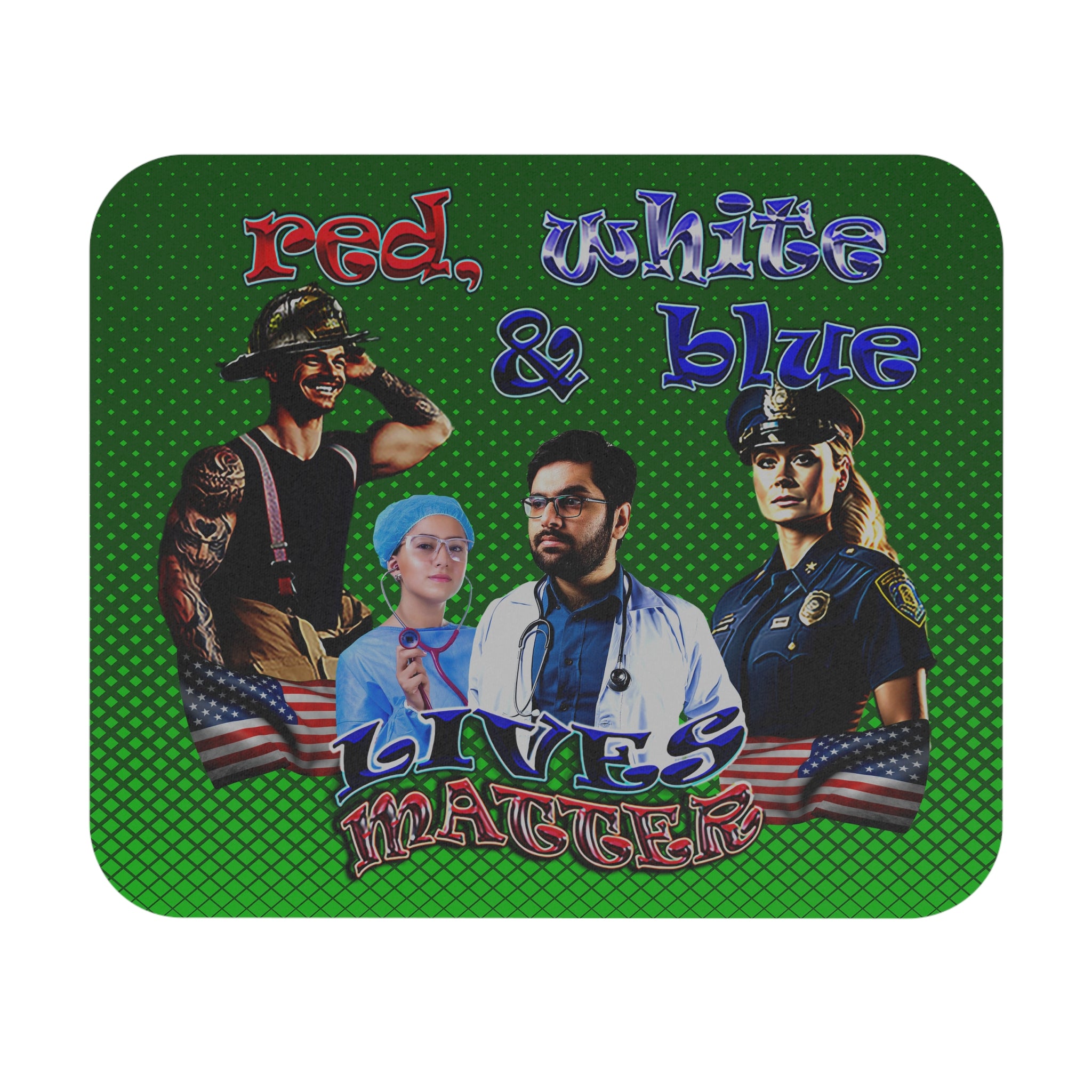 rw&b lives matter - Mouse Pad (Rectangle) (logo green)