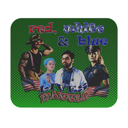 rw&b lives matter - Mouse Pad (Rectangle) (logo green)