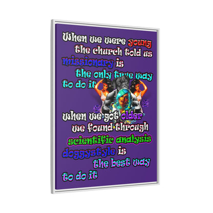 doggystyle - framed canvas art (purple)