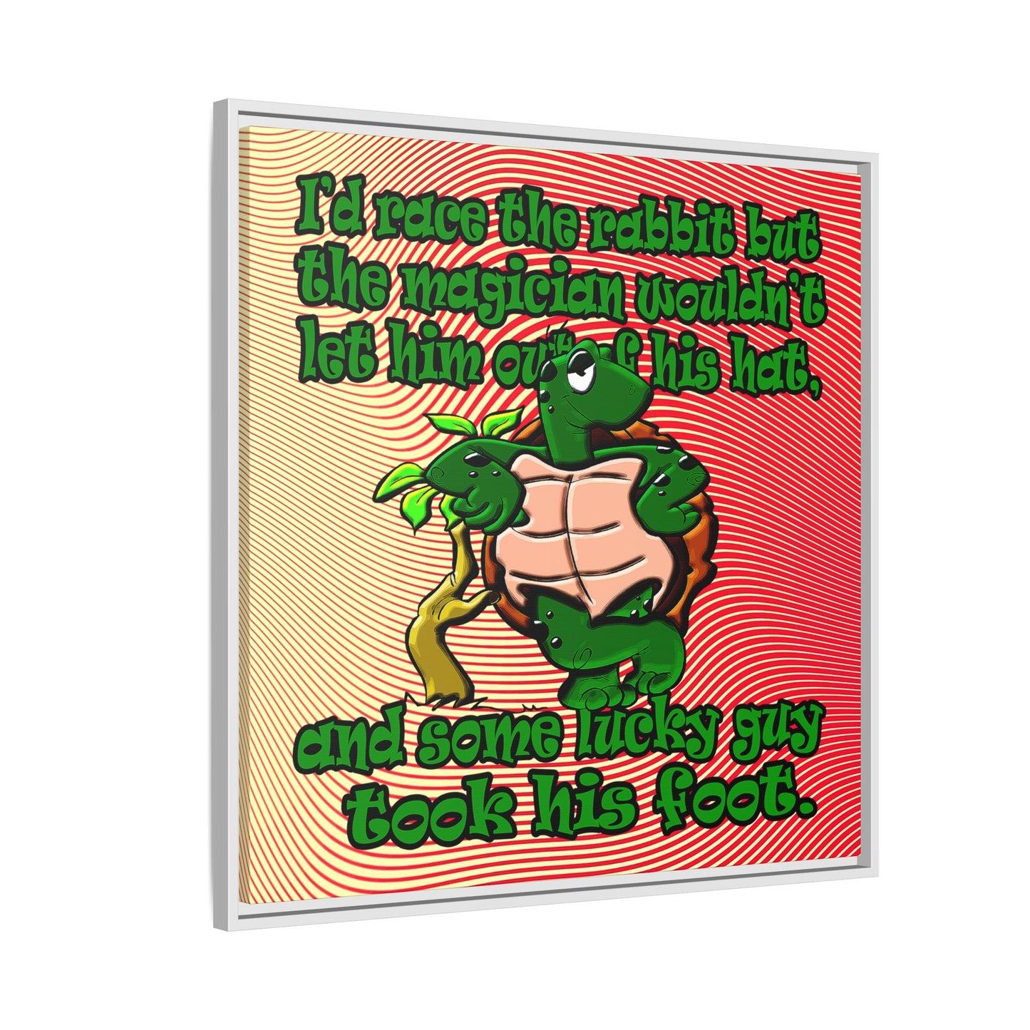 turtle race - framed canvas art (yellow-orange wave)