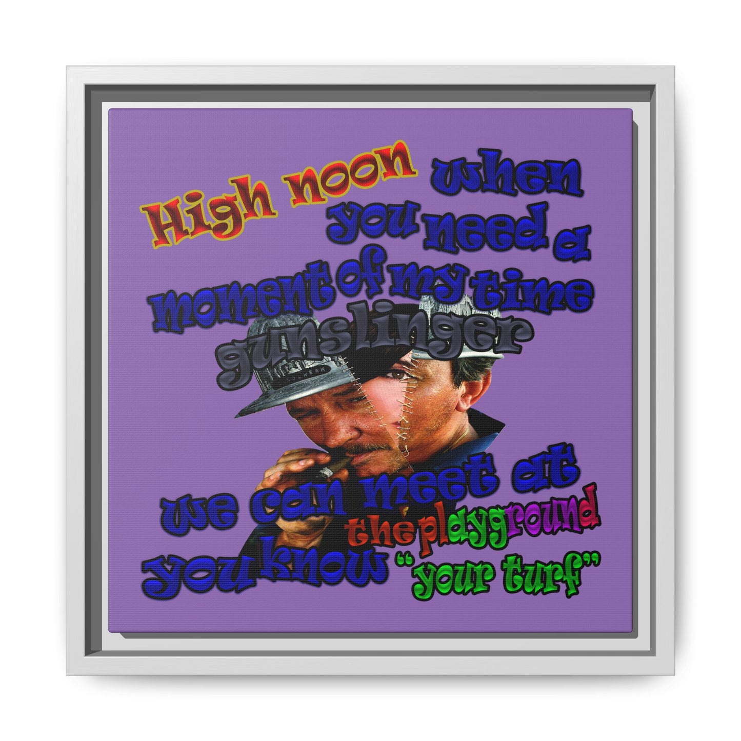 high noon - framed canvas art (light purple)