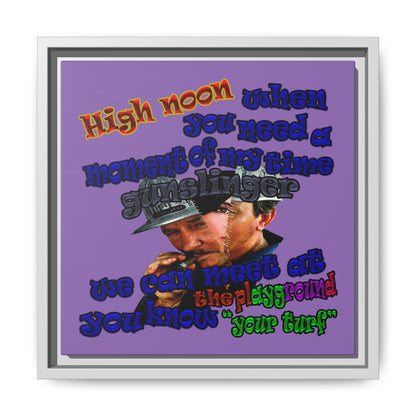 high noon - framed canvas art (light purple)