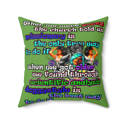 doggystyle - Faux Suede Square Pillow - (green)