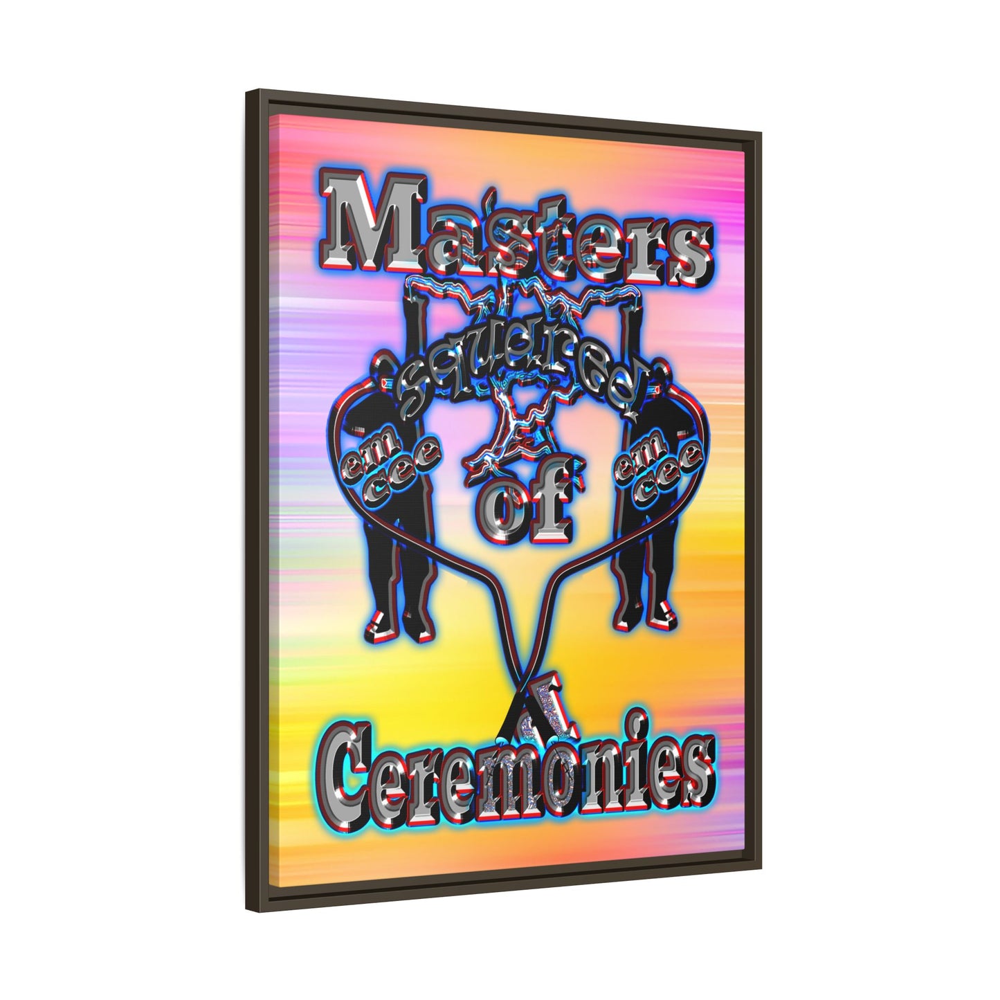 em cee squared - framed canvas art (color blur)