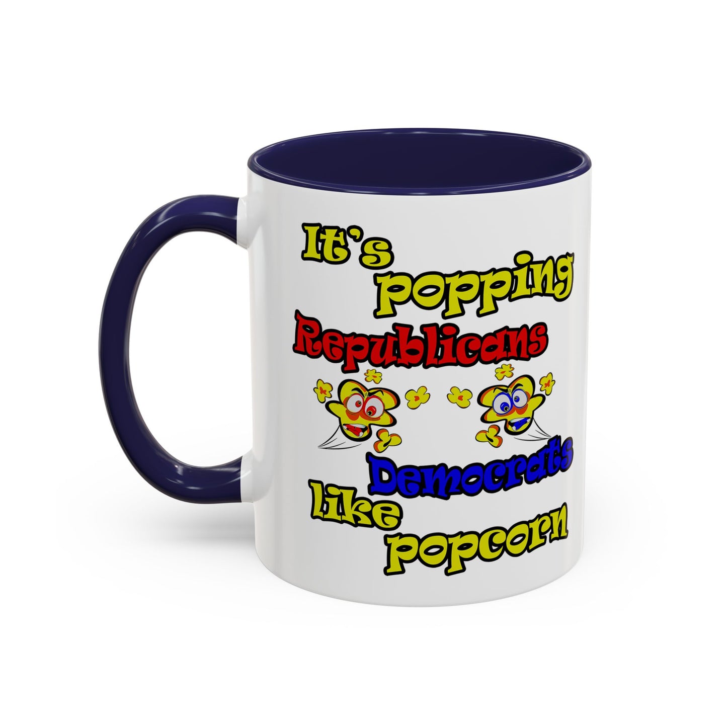 popping like popcorn - Accent Mug (white)