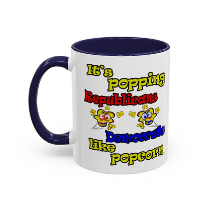 popping like popcorn - Accent Mug (white)