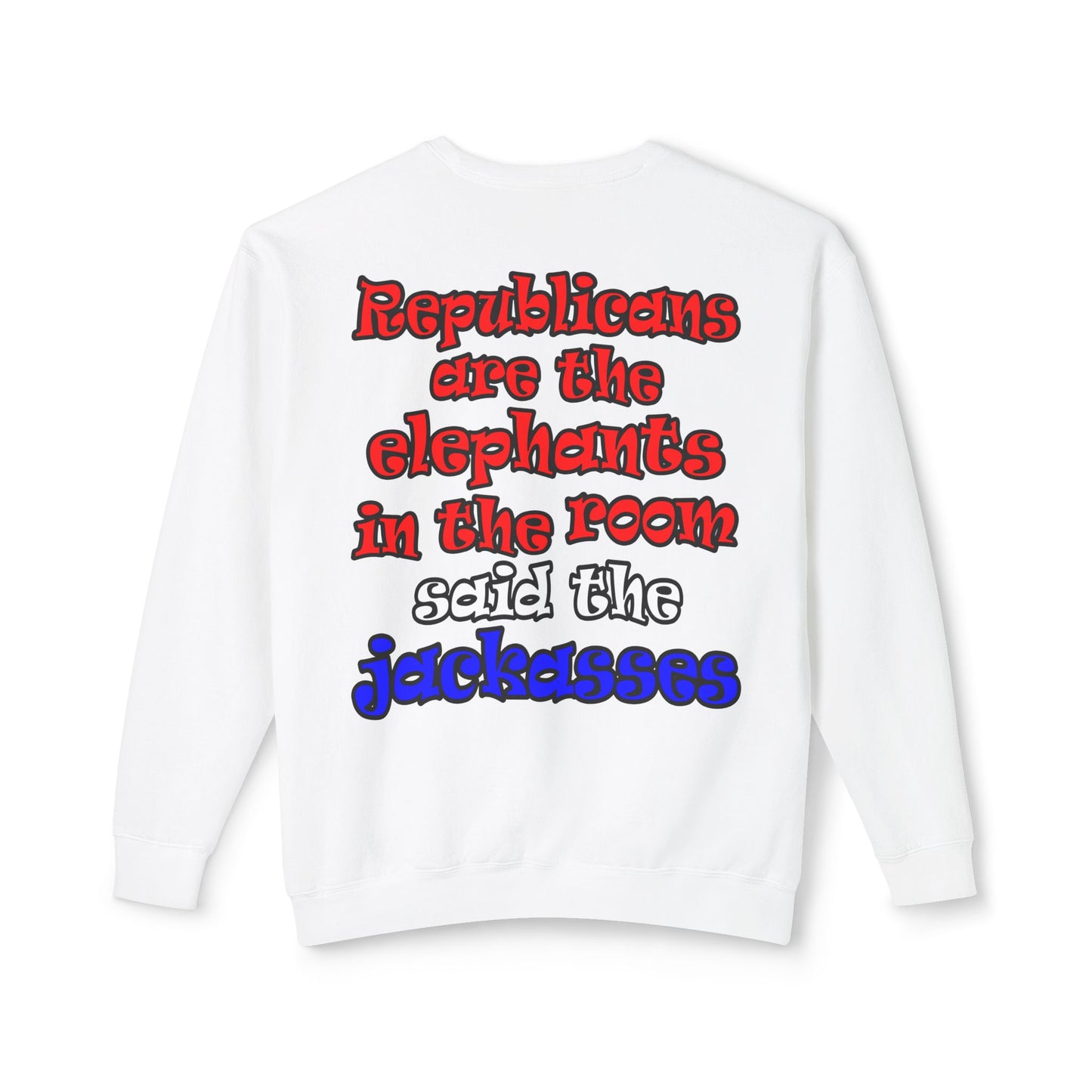 donkeys and elephants - Unisex Lightweight Crewneck Sweatshirt