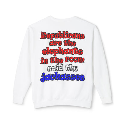 donkeys and elephants - Unisex Lightweight Crewneck Sweatshirt