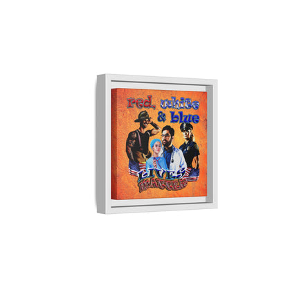 rw&b lives matter - framed canvas art (burnt orange)