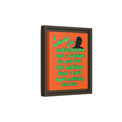 noticed you noticing - framed canvas art (orange)