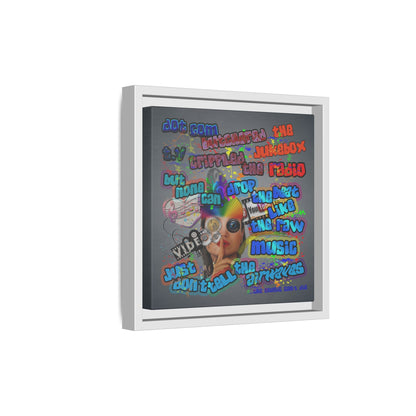 drop the beat - framed canvas art (grey-light grey)