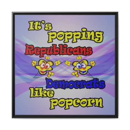 popping like popcorn - framed canvas art (light blue-pink wave)