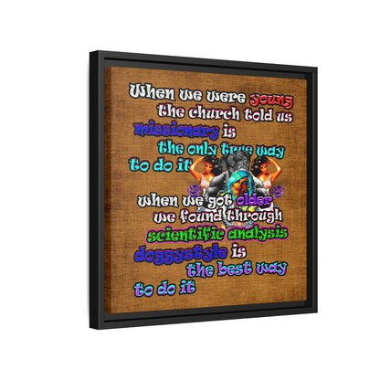 doggystyle - framed canvas art (brown papyrus)