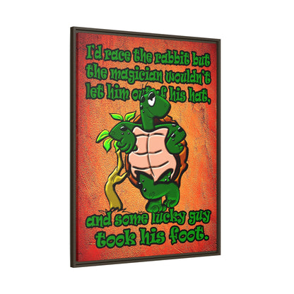 turtle race - framed canvas art (burnt orange)