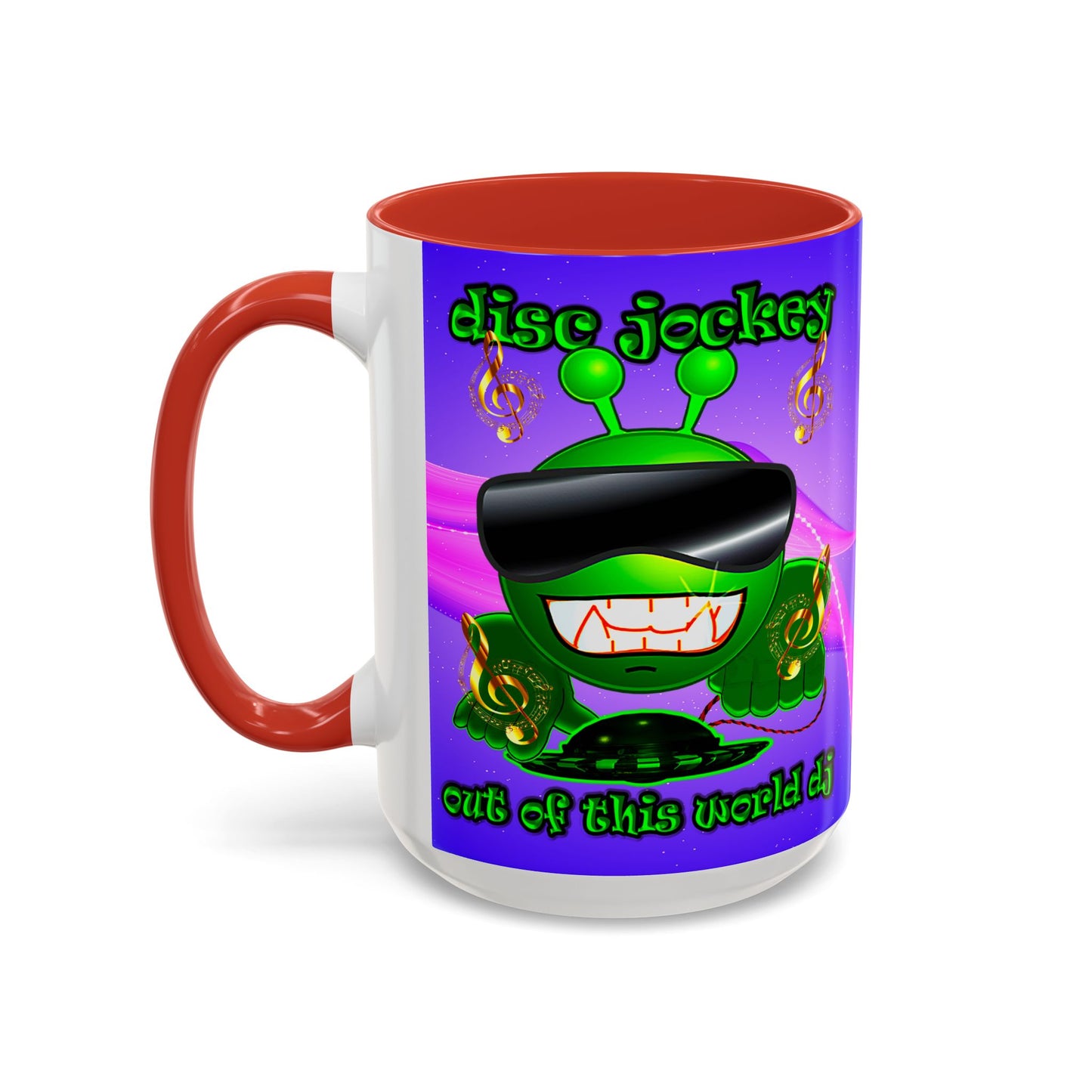 disc jockey - Accent Mug (purple-pink wave)