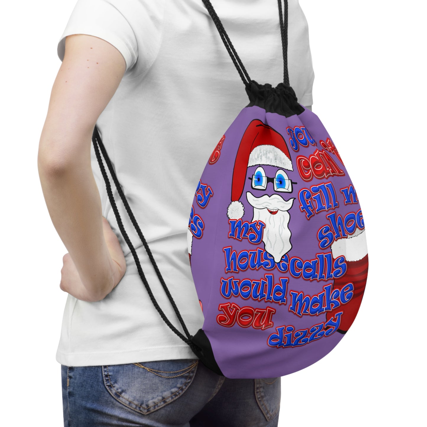 santa's shoes - Drawstring Bag (light purple)