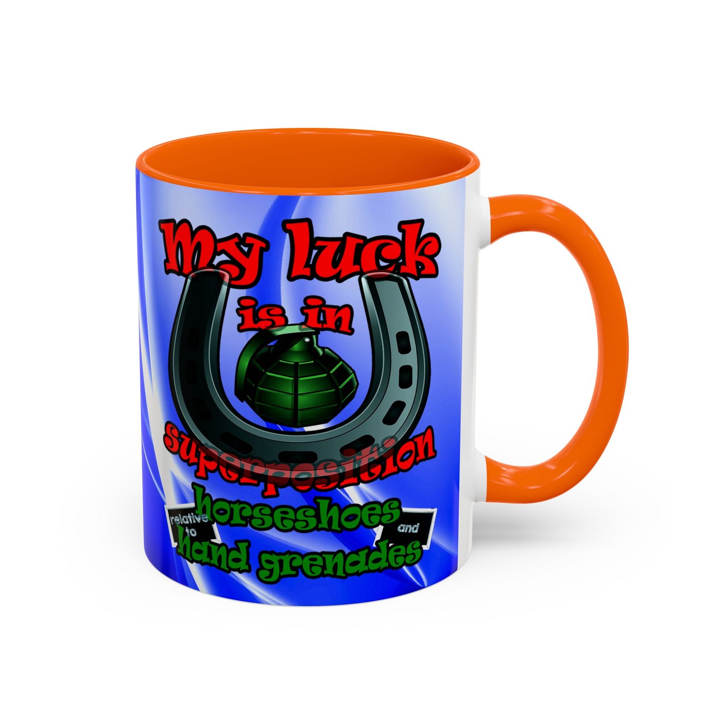 my luck - Accent Mug (blue-white wave)