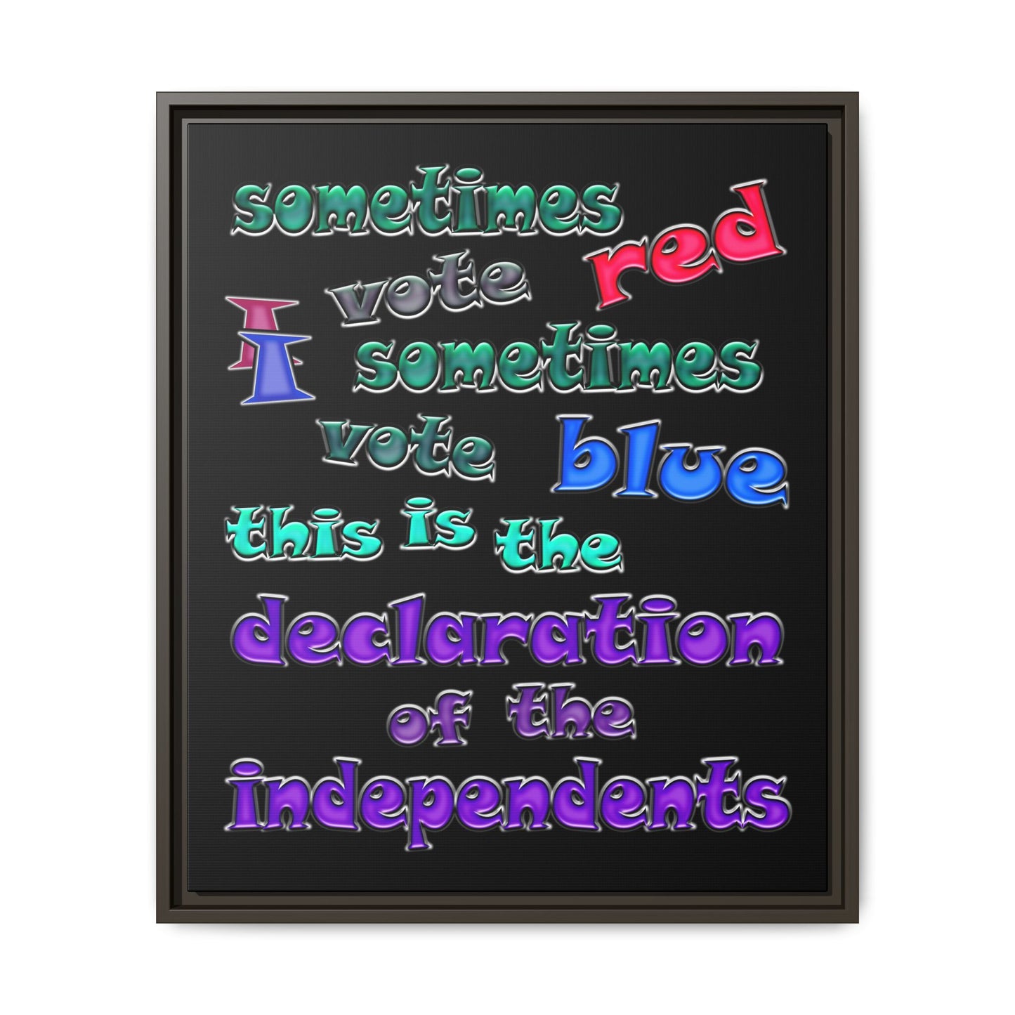 declaration of the independents - framed canvas art (black)