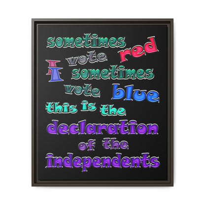 declaration of the independents - framed canvas art (black)