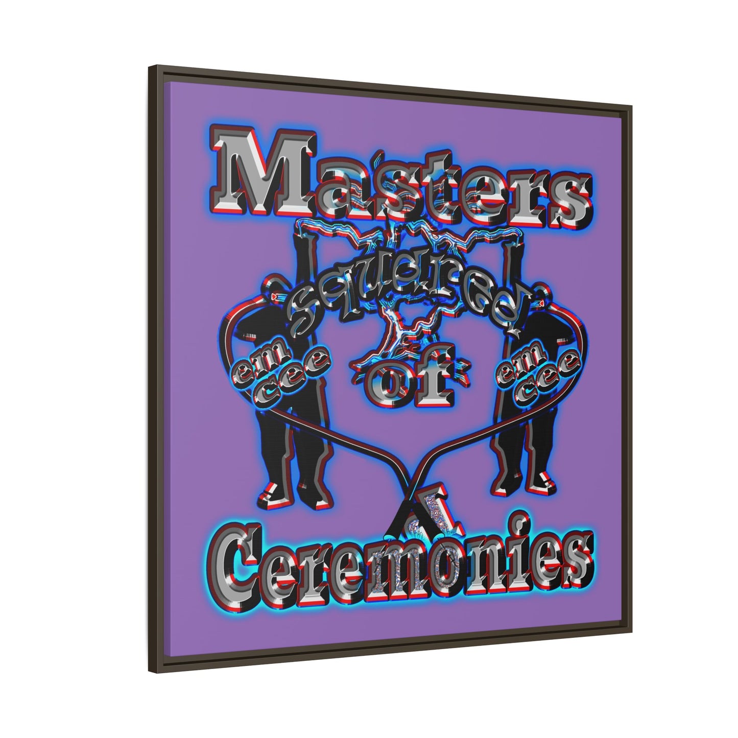 em cee squared - framed canvas art (light purple)