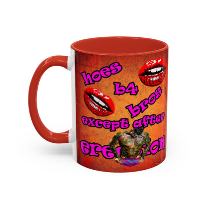 hoes b4 bros - Accent Mug (burnt orange)
