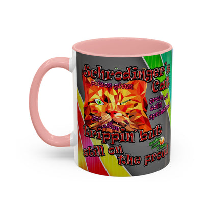 schrodinger's cat - Accent Mug (rainbow split)