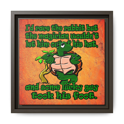 turtle race - framed canvas art (burnt orange)
