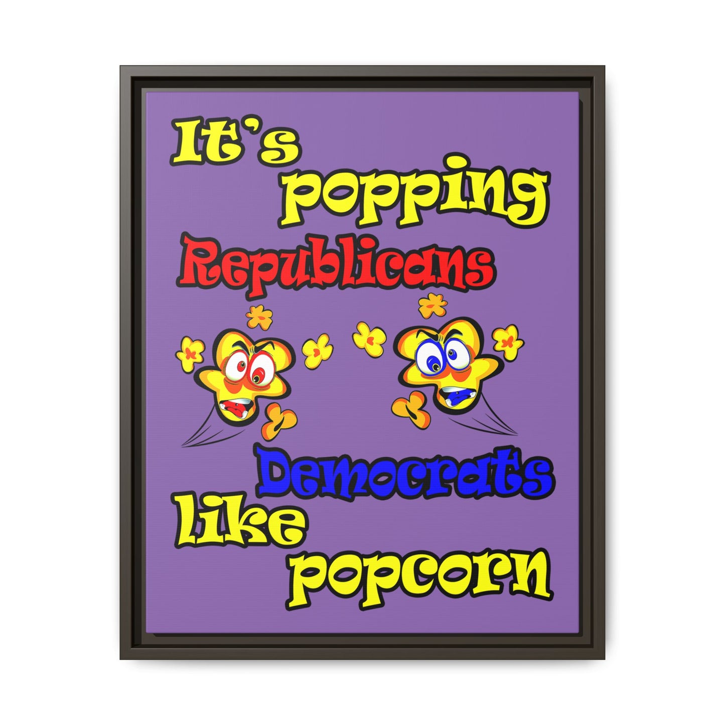 popping like popcorn - framed canvas art (light purple)