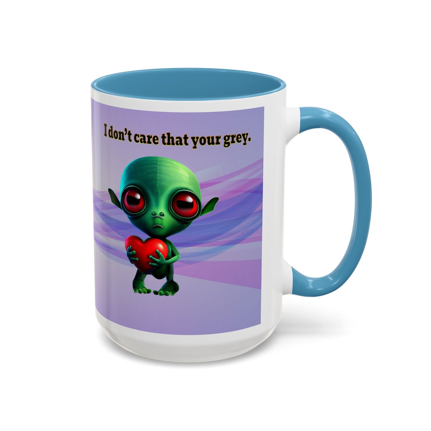 I don't care that your grey - Accent Mug (light blue-pink wave)