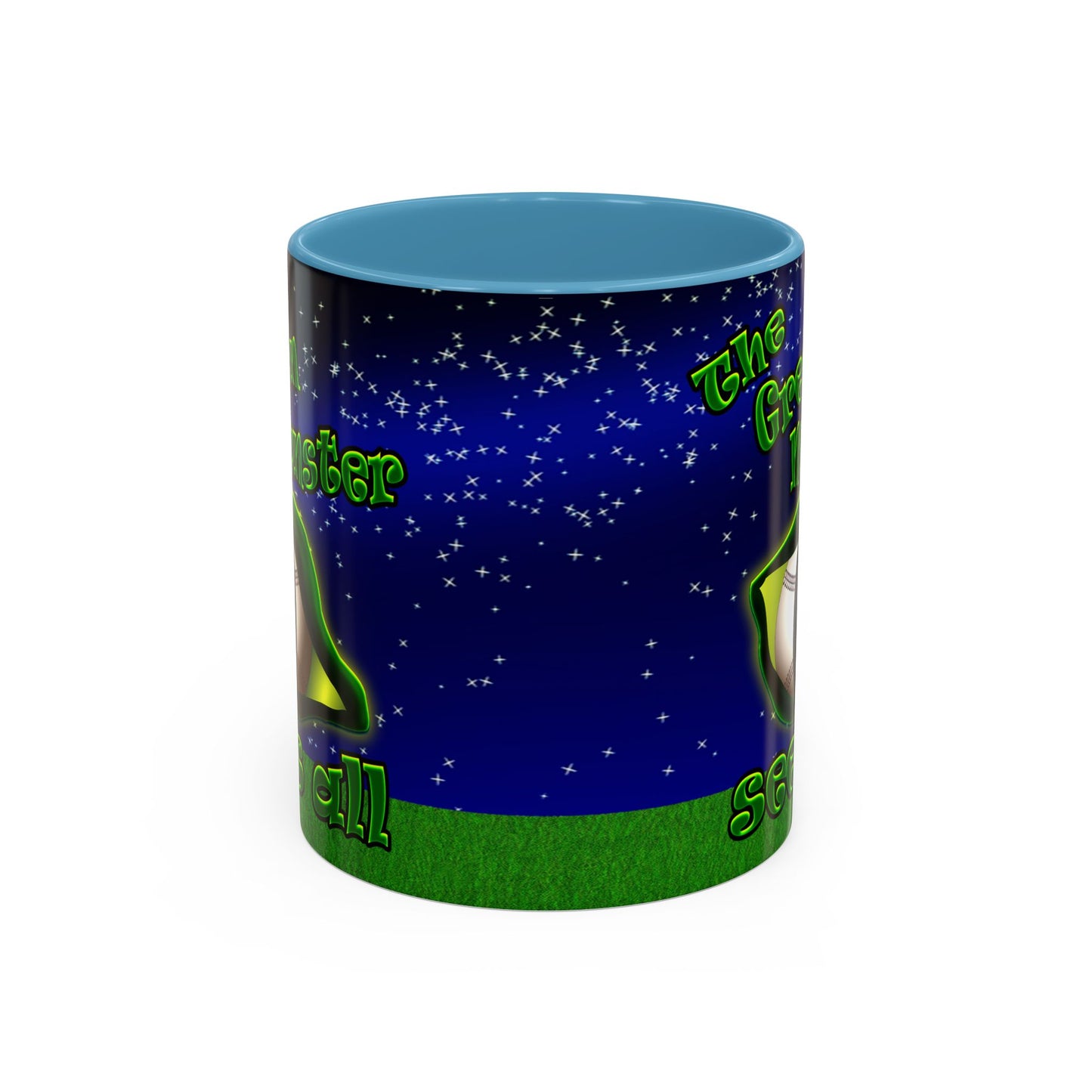 green monster - Accent Mug ('snoops' background)