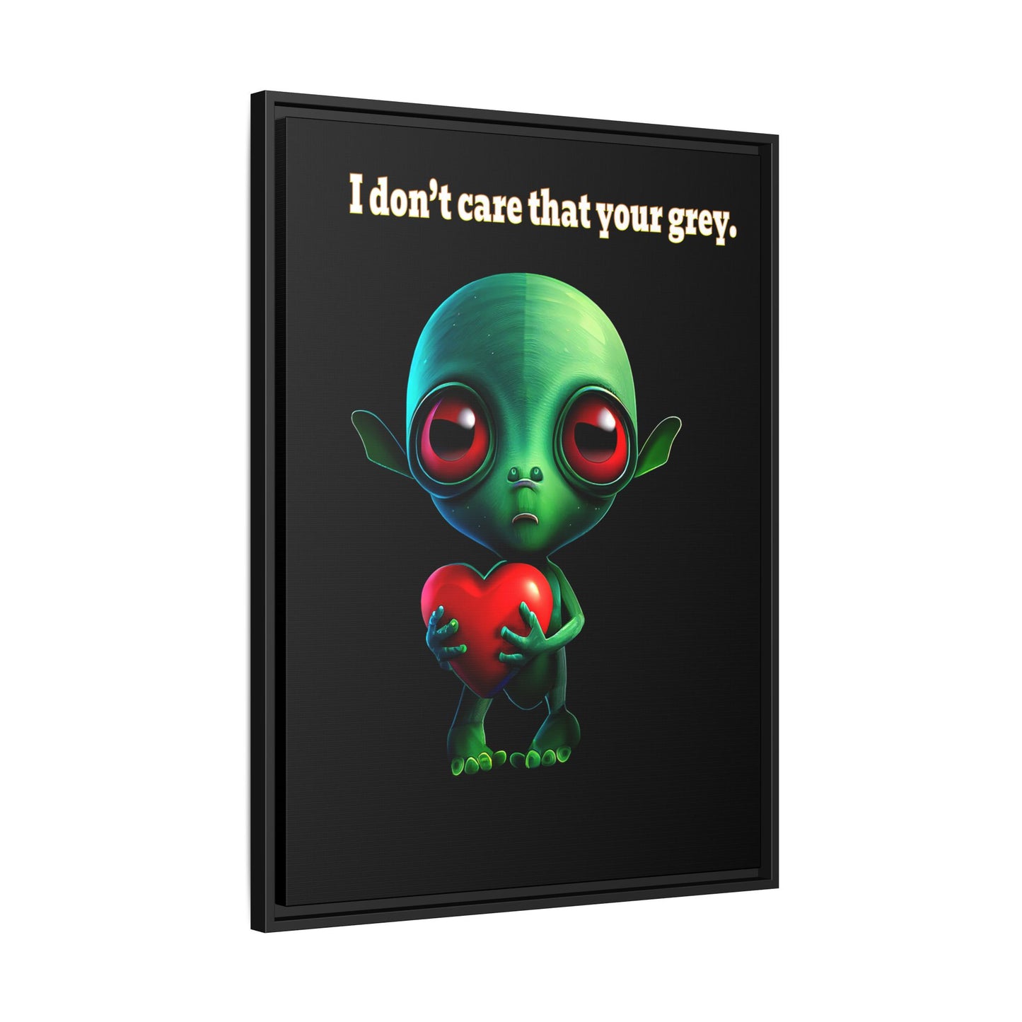 I don't care that your grey - framed canvas art (black)