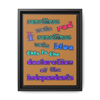 declaration of the independents - framed canvas art (light brown)