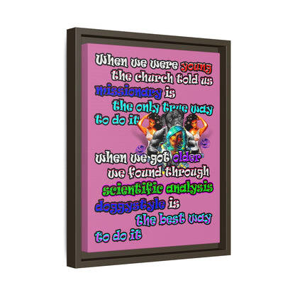 doggystyle - framed canvas art (light pink)