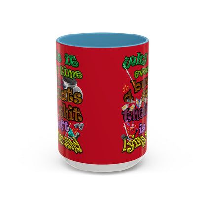 the bum's shit - Accent Mug (dark red)