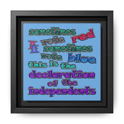 declaration of the independents - framed canvas art (light blue)