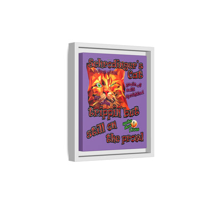 schrodinger's cat - framed canvas art (light purple)