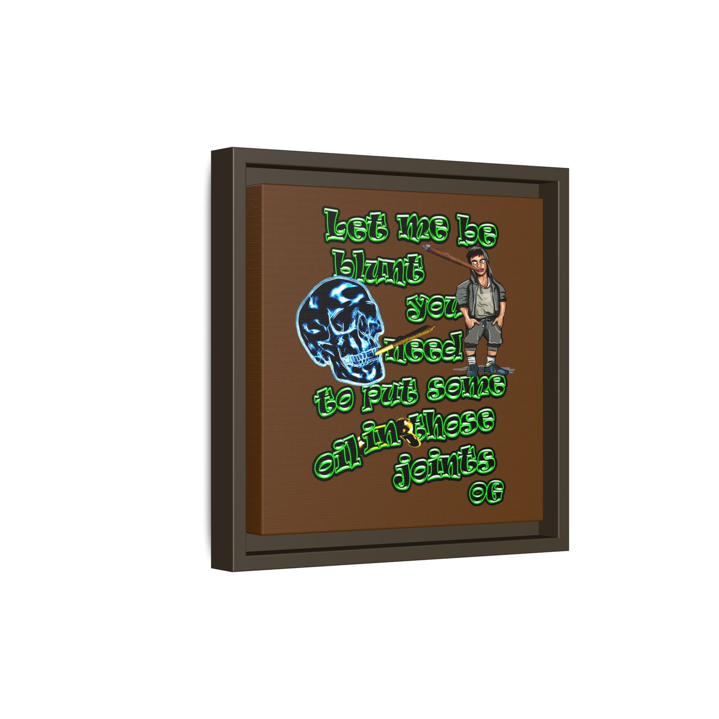 og - framed canvas art (brown)