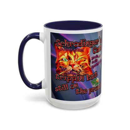schrodinger's cat - Accent Mug (grey-pink wave)