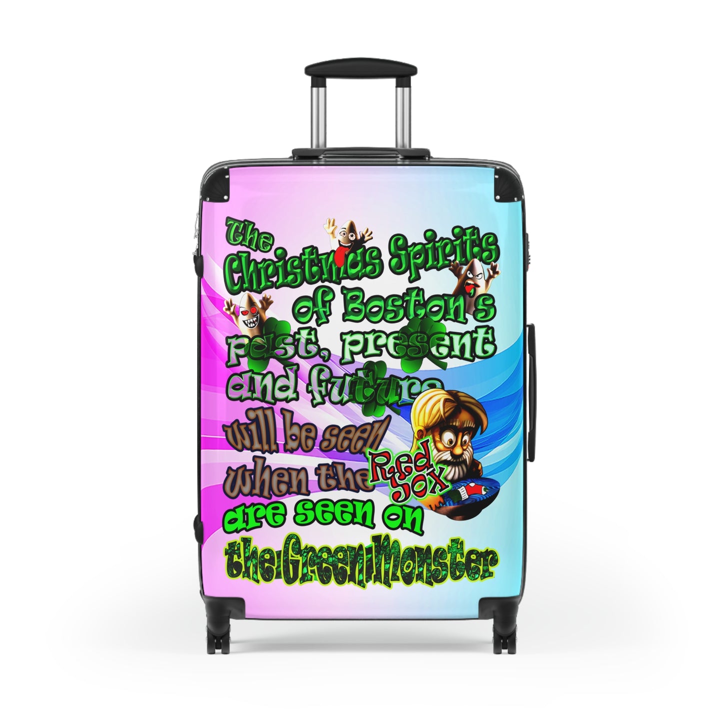 christmas spirits of boston - Suitcase (light blue-pink wave)