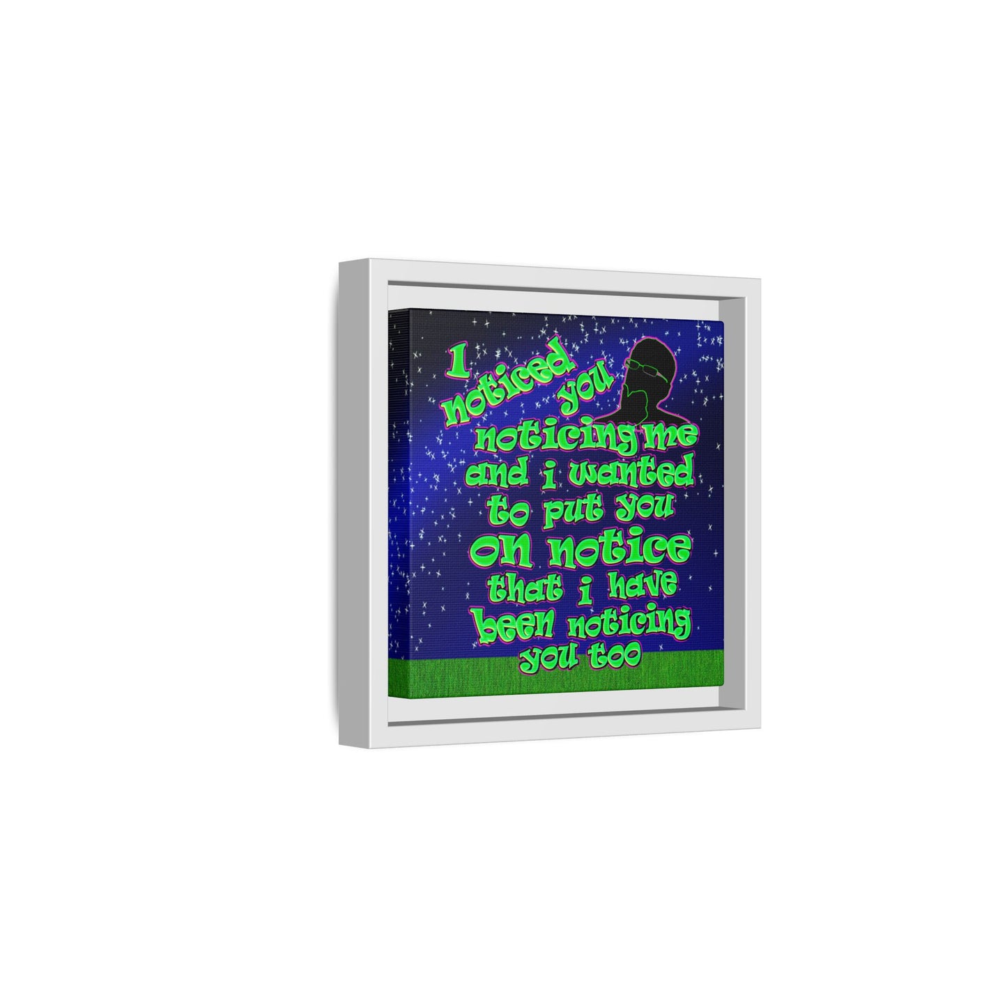noticed you noticing - framed canvas art ('snoops' background)