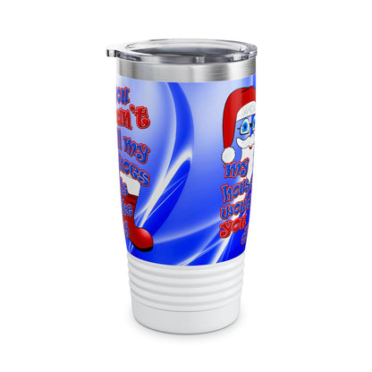 santa's shoes - Ringneck Tumbler, 20oz (blue-white wave)
