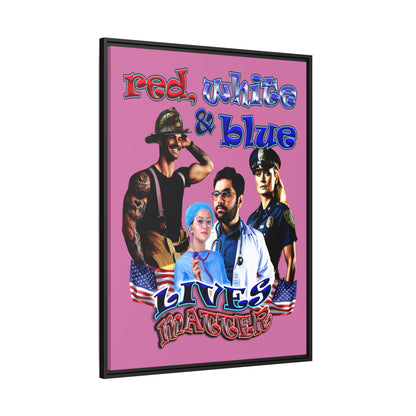 rw&b lives matter - framed canvas art (light pink)