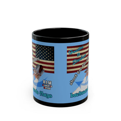 shoot for the stars - Black Mug (light blue)