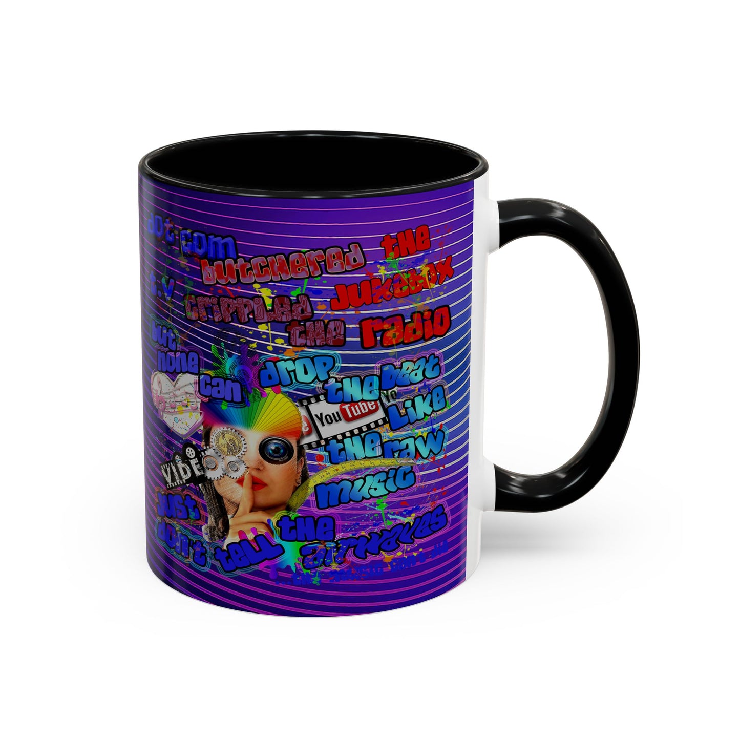 drop the beat - Accent Mug (purple wave)