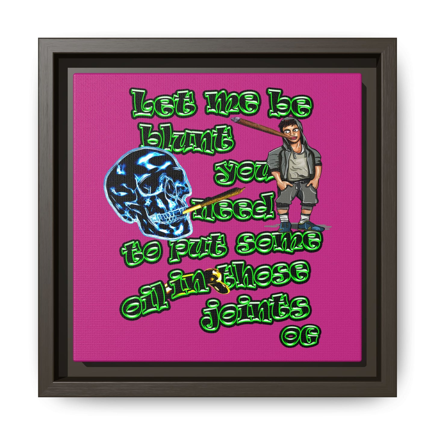 og - framed canvas art (pink)